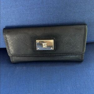 New York & Company Black Wallet Sleek Minimalist Design